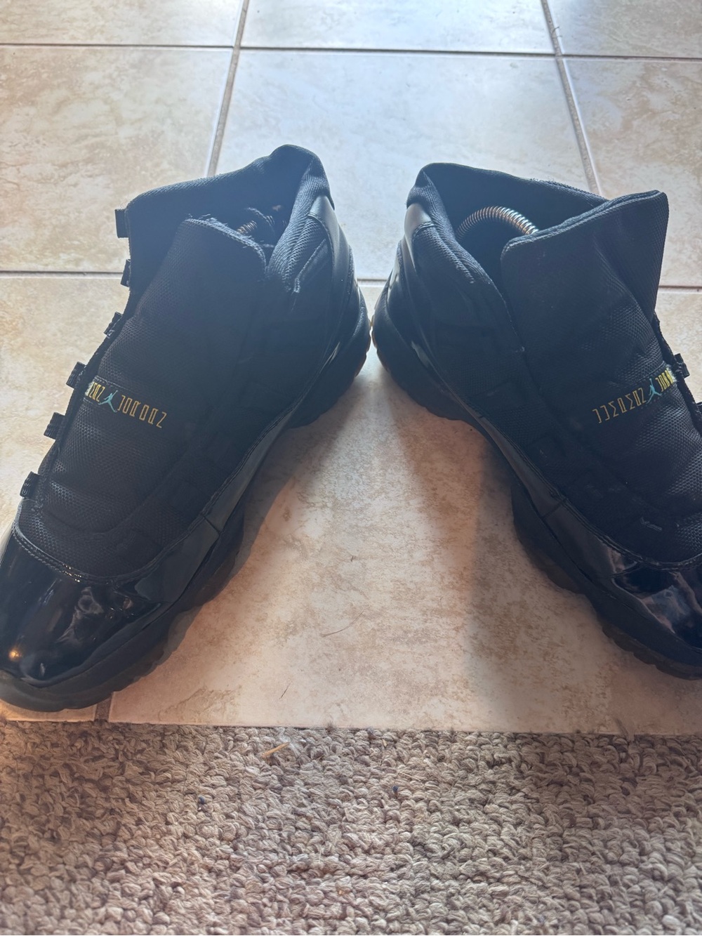 Jordan Black Patent Leather High-Top Sneakers (needs laces) - Picture 5 of 7